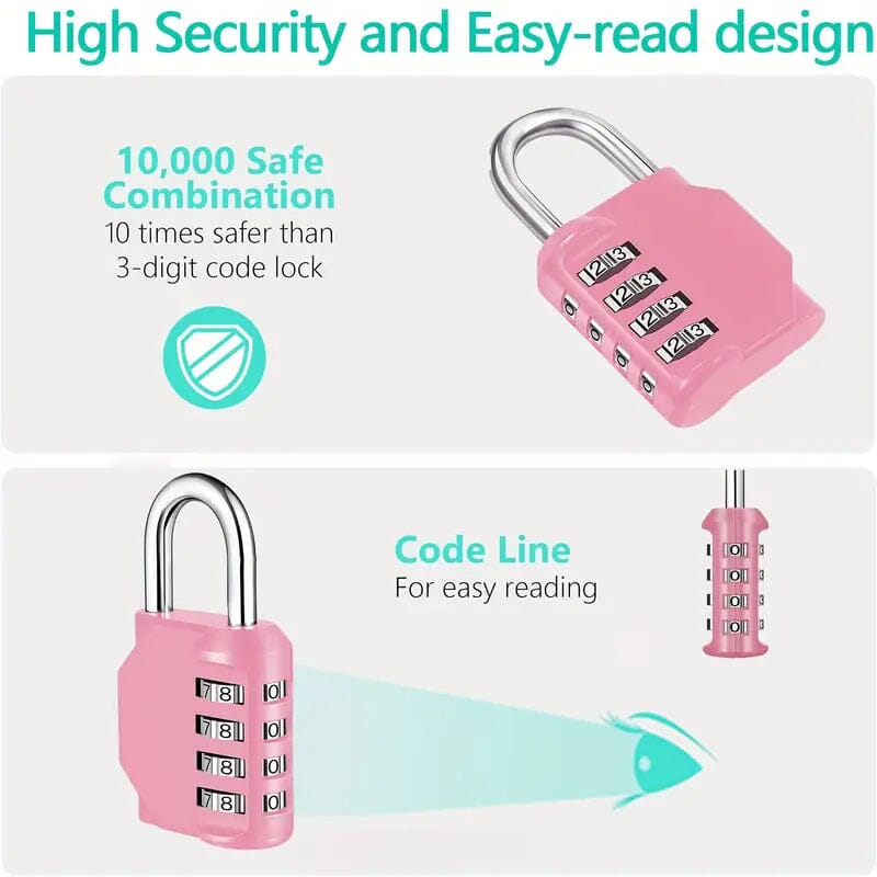 SecureGuard 4-Digit Waterproof Zinc Alloy Combination Padlock