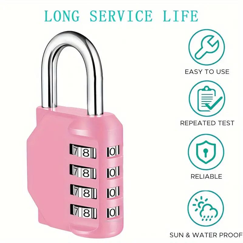 SecureGuard 4-Digit Waterproof Zinc Alloy Combination Padlock