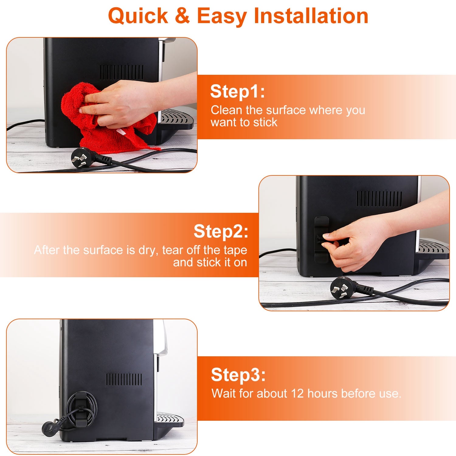 4-Piece Cord Organizers: Self-Adhesive Appliance Cord Holders for a Tidy Kitchen