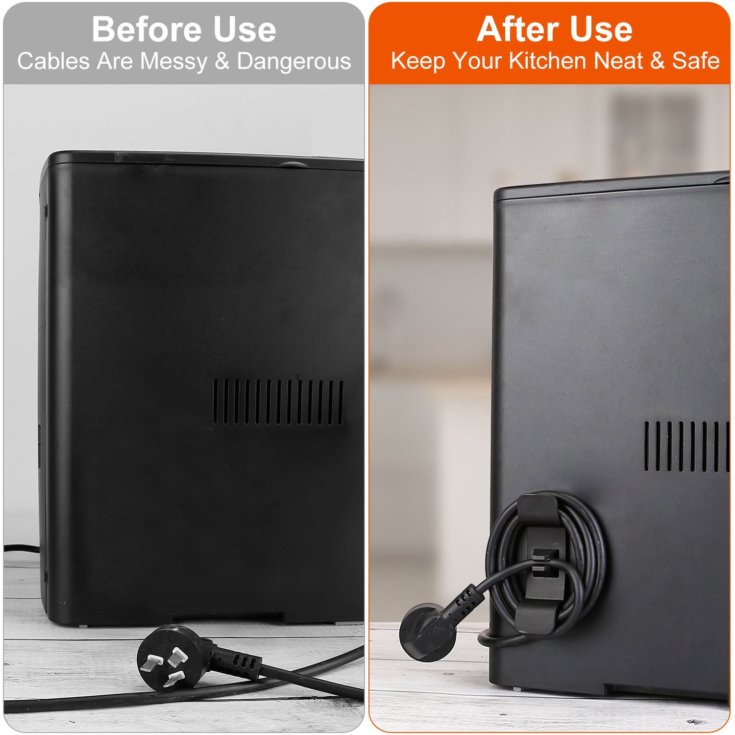 4-Piece Cord Organizers: Self-Adhesive Appliance Cord Holders for a Tidy Kitchen