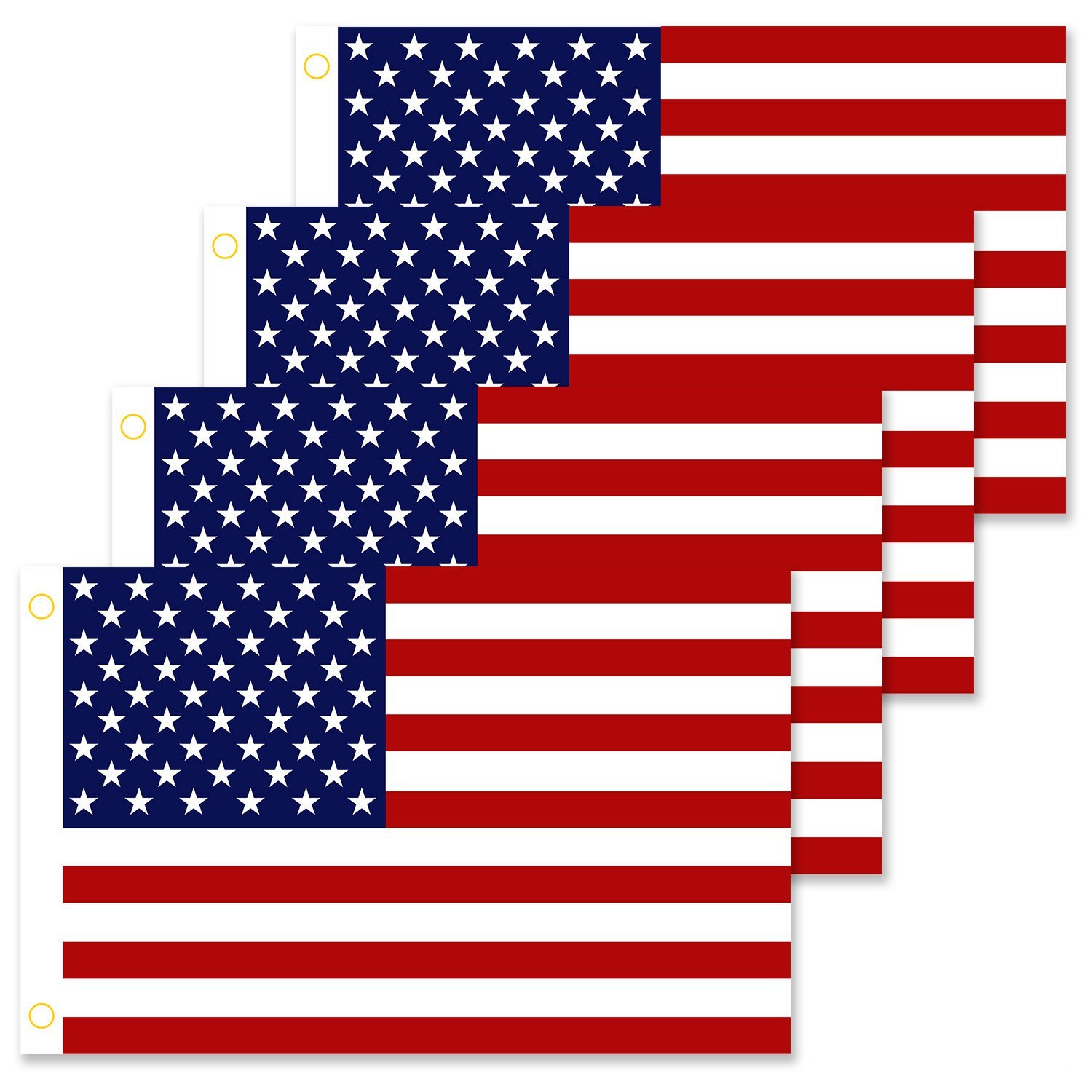 4-Pack Premium American Flags