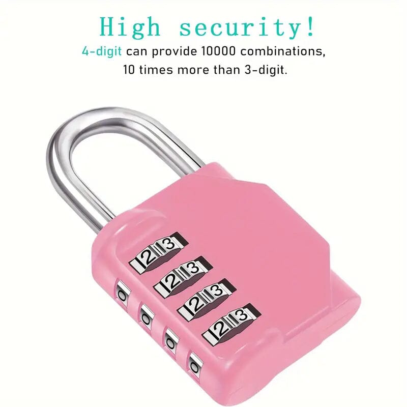 SecureGuard 4-Digit Waterproof Zinc Alloy Combination Padlock
