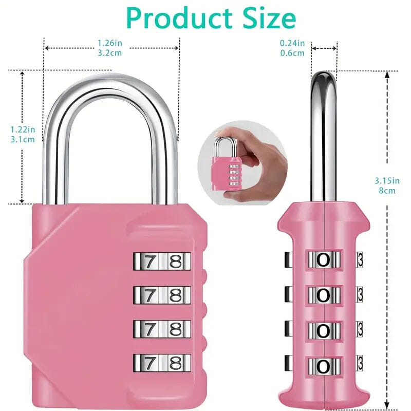 SecureGuard 4-Digit Waterproof Zinc Alloy Combination Padlock