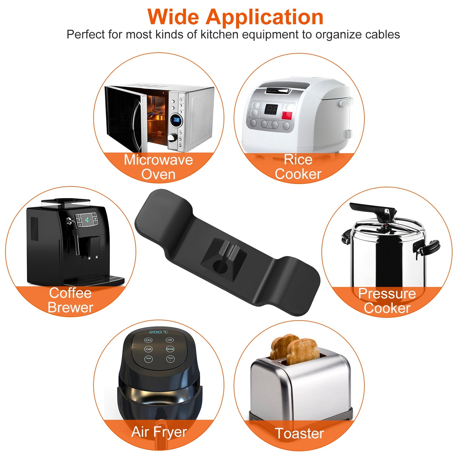 4-Piece Cord Organizers: Self-Adhesive Appliance Cord Holders for a Tidy Kitchen